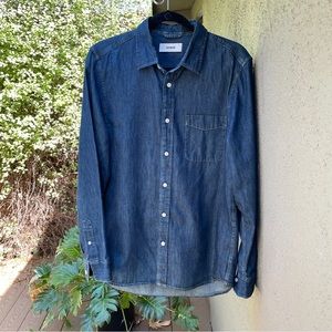 Buck Mason one pocket denim shirt, size medium